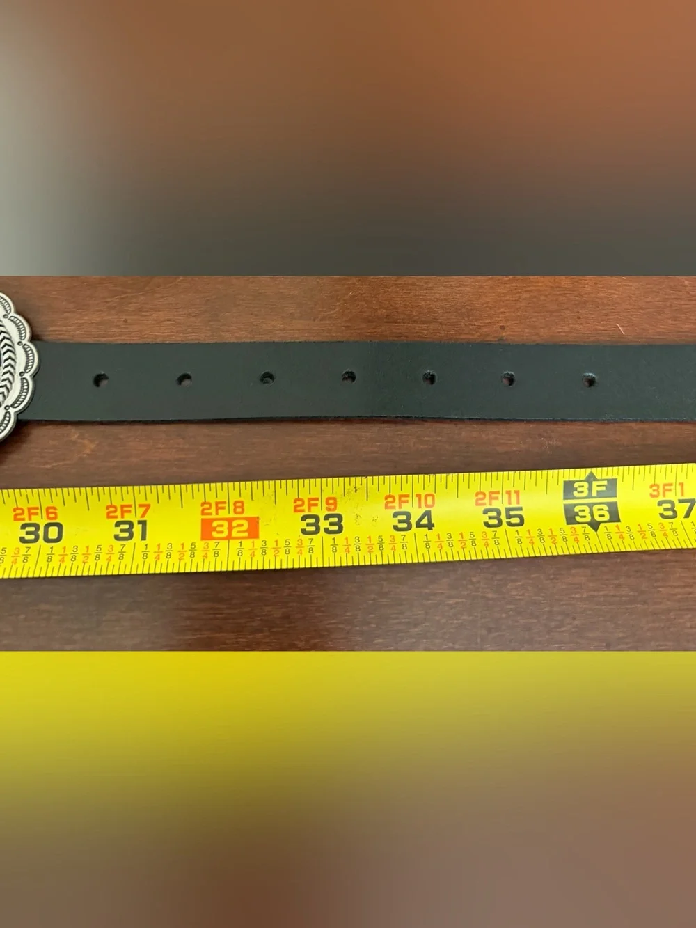 MW Most Wanted  Black Genuine Leather Silver Concho Country Western Belt